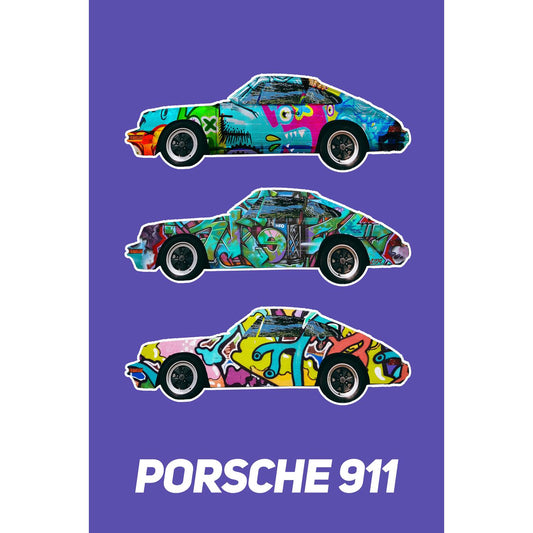 Acrylglasbild - Pop Art Porsche Purple