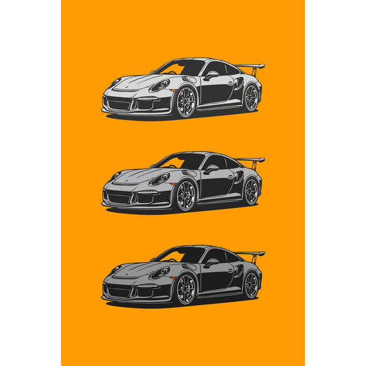 Acrylglasbild - Pop Art Porsche Orange